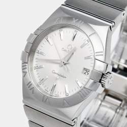 Pre Owned Omega Silver Stainless Steel Constellation 123.10.35.60.02.001 Men's Wristwatch 35 mm