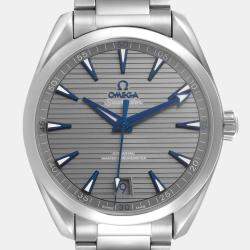 Omega Grey Stainless Steel Seamaster Aqua Terra Automatic Men's Wristwatch 41 mm