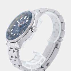 Omega Blue Stainless Steel Seamaster Diver 212.30.41.20.03.001 Automatic Men's Wristwatch 41 mm 