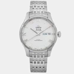 Omega White Stainless Steel De Ville Hour Vision 433.10.41.22.02.001 Automatic Men's Wristwatch 41mm