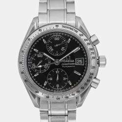 Omega Black Stainless Steel Speedmaster 3513.50 Automatic Men's Wristwatch 39 mm