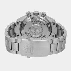 Omega Silver Stainless Steel Speedmaster Apollo XVII Manual Winding Men's Wristwatch 42 mm