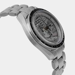 Omega Silver Stainless Steel Speedmaster Apollo XVII Manual Winding Men's Wristwatch 42 mm
