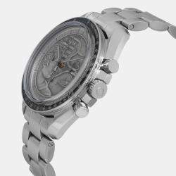 Omega Silver Stainless Steel Speedmaster Apollo XVII Manual Winding Men's Wristwatch 42 mm