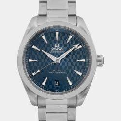 Omega Blue Stainless Steel Seamaster 522.12.41.21.03.001 Automatic Men's Wristwatch 41 mm