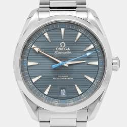 Pre Owned Omega Blue Stainless Steel Aqua Terra 220.10.41.21.03.002 Men's Wristwatch 41 mm