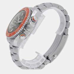 Omega Grey Stainless Steel Seamaster Planet Ocean Automatic Men's Wristwatch 45.5 mm