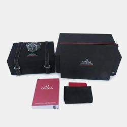 Omega Black Stainless Steel Speedmaster Manual Winding Men's Wristwatch 42 mm
