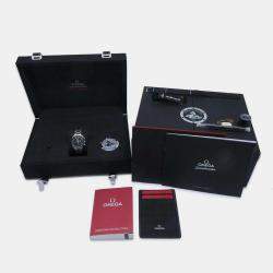 Omega Black Stainless Steel Speedmaster Manual Winding Men's Wristwatch 42 mm