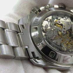 Omega Black Stainless Steel Speedmaster Manual Winding Men's Wristwatch 42 mm