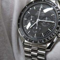 Omega Black Stainless Steel Speedmaster Professional Moonwatch 310.30.42.50.01.001 Manual Winding Men's Wristwatch 42mm