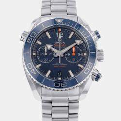 Omega Blue Stainless Steel Seamaster Planet Ocean 215.30.46.51.03.001 Automatic Men's Wristwatch 45.5mm