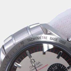 Omega Ivory Stainless Steel Speedmaster Schumacher 3853.32 Automatic Men's Wristwatch 42 mm