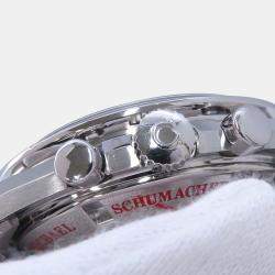 Omega Ivory Stainless Steel Speedmaster Schumacher 3853.32 Automatic Men's Wristwatch 42 mm
