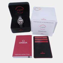 Omega Ivory Stainless Steel Speedmaster Schumacher 3853.32 Automatic Men's Wristwatch 42 mm
