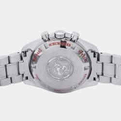 Omega Ivory Stainless Steel Speedmaster Schumacher 3853.32 Automatic Men's Wristwatch 42 mm