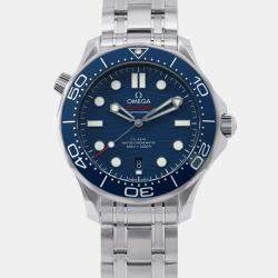 Omega Blue Stainless Steel Seamaster 210.30.42.20.03.001 Automatic Men's Wristwatch 42 mm