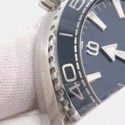 Omega Blue Stainless Steel Seamaster Planet Ocean Automatic Men's Wristwatch 39.5 mm