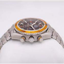 Omega Black Stainless Steel Seamaster Planet Ocean Automatic Men's Wristwatch 44 mm