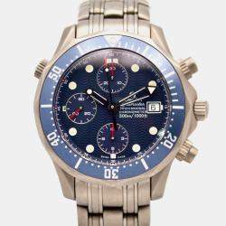 Omega Blue Titanium Seamaster Automatic Men's Wristwatch 42 mm