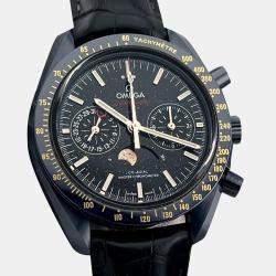 Omega Speedmaster Blue Ceramic AVENTURINE Leather Automatic  Men's Watch 44.25 mm  