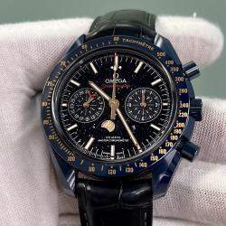 Omega Speedmaster Blue Ceramic AVENTURINE Leather Automatic  Men's Watch 44.25 mm  