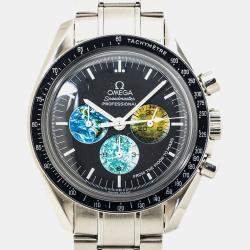 Omega Black Stainless Steel Speedmaster Moonwatch 3577.50.00 Manual Winding Men's Wristwatch 42 mm