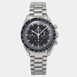 Omega Black Stainless Steel Speedmaster Professional Moonwatch ST145.022 Manual Winding Men's Wristwatch 42mm