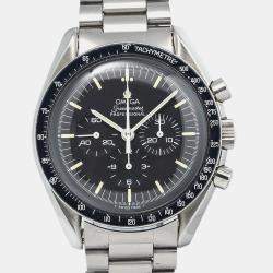 Omega Black Stainless Steel Speedmaster Professional Moonwatch ST145.022 Manual Winding Men's Wristwatch 42mm