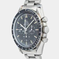 Omega Black Stainless Steel Speedmaster Professional Moonwatch ST145.022 Manual Winding Men's Wristwatch 42mm
