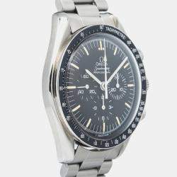 Omega Black Stainless Steel Speedmaster Professional Moonwatch ST145.022 Manual Winding Men's Wristwatch 42mm