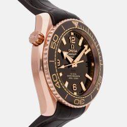 Pre Owned Omega Seamaster Planet Ocean 215.63.40.20.13.001 Automatic Brown 18k Rose Gold Men’s Wristwatch 39 mm