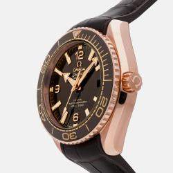 Pre Owned Omega Seamaster Planet Ocean 215.63.40.20.13.001 Automatic Brown 18k Rose Gold Men’s Wristwatch 39 mm