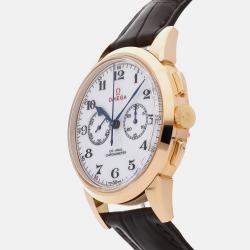 Pre Owned Omega Olympic Games 522.53.39.50.04.001 Manual Winding White 18k Rose Gold Men’s Wristwatch 39 mm