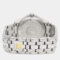 Pre Owned Omega Seamaster Quartz Silver Stainless Steel Men's Wristwatch 36.5 mm