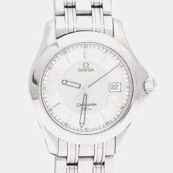 Pre Owned Omega Seamaster Quartz Silver Stainless Steel Men's Wristwatch 36.5 mm