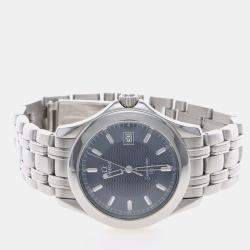 Pre Owned Omega Seamaster Quartz Blue Stainless Steel Men's Wristwatch 36 mm