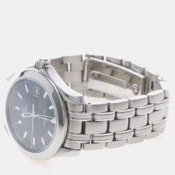 Pre Owned Omega Seamaster Quartz Blue Stainless Steel Men's Wristwatch 36 mm