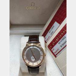 Pre Owned Omega De Ville Prestige 4614.30.02 Automatic 18K Rose Gold Men's Wristwatch 39 mm