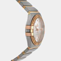Pre Owned Omega Constellation 123.20.35.20.52.002 Automatic Silver diamonds 18k yellow gold stainless steel Men's Wristwatch 35 mm