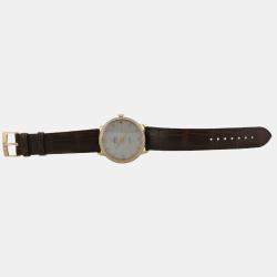 Pre Owned Omega De Ville 42458402052001 Automatic Cream diamonds 18k yellow gold Men's Wristwatch 39.5 mm