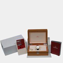 Pre Owned Omega De Ville 42458402052001 Automatic Cream diamonds 18k yellow gold Men's Wristwatch 39.5 mm