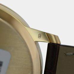 Pre Owned Omega De Ville 42458402052001 Automatic Cream diamonds 18k yellow gold Men's Wristwatch 39.5 mm