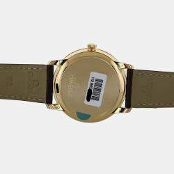 Pre Owned Omega De Ville 42458402052001 Automatic Cream diamonds 18k yellow gold Men's Wristwatch 39.5 mm