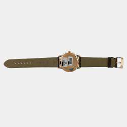 Pre Owned Omega De Ville 42458402052002 Automatic Cream diamonds 18k Rose gold Men's Wristwatch 39.5 mm