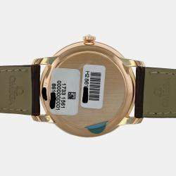 Pre Owned Omega De Ville 42458402052002 Automatic Cream diamonds 18k Rose gold Men's Wristwatch 39.5 mm