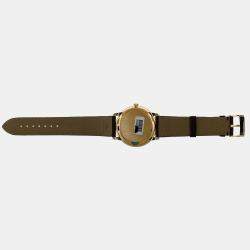 Pre Owned Omega De Ville 42458402052001 Automatic Cream diamonds 18k yellow gold Men's Wristwatch 39.5 mm