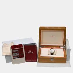 Pre Owned Omega De Ville 42458402052001 Automatic Cream diamonds 18k yellow gold Men's Wristwatch 39.5 mm