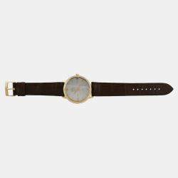 Pre Owned Omega De Ville 42458402052001 Automatic Cream diamonds 18k yellow gold Men's Wristwatch 39.5 mm