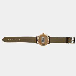 Pre Owned Omega De Ville 42458402052002 Automatic Cream diamonds 18k Rose gold Men's Wristwatch 39.5 mm
